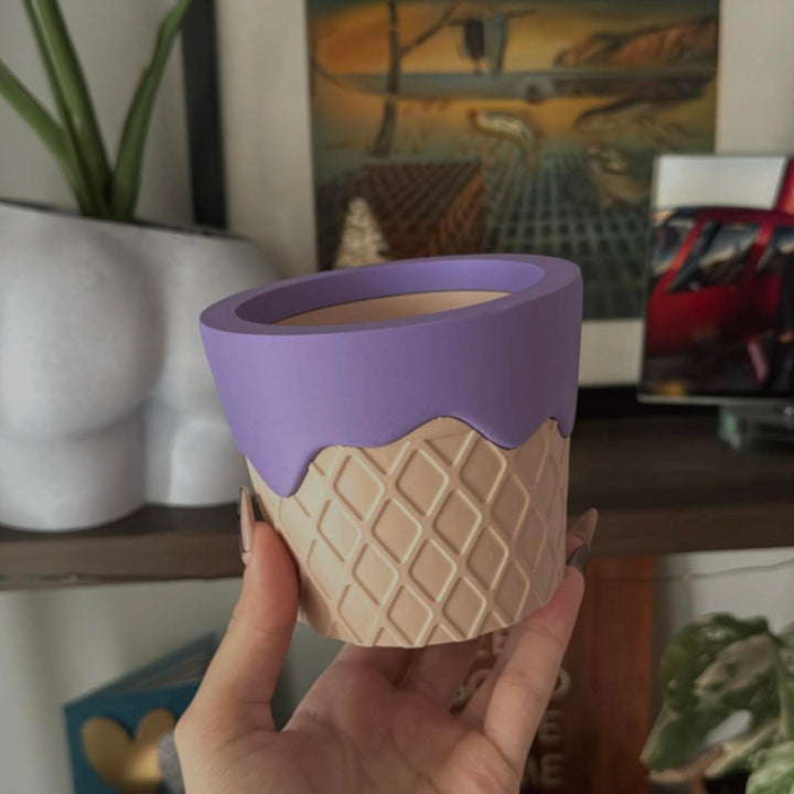 Waffle Bowl Ice Cream Planter | More Sizes + Colors Available