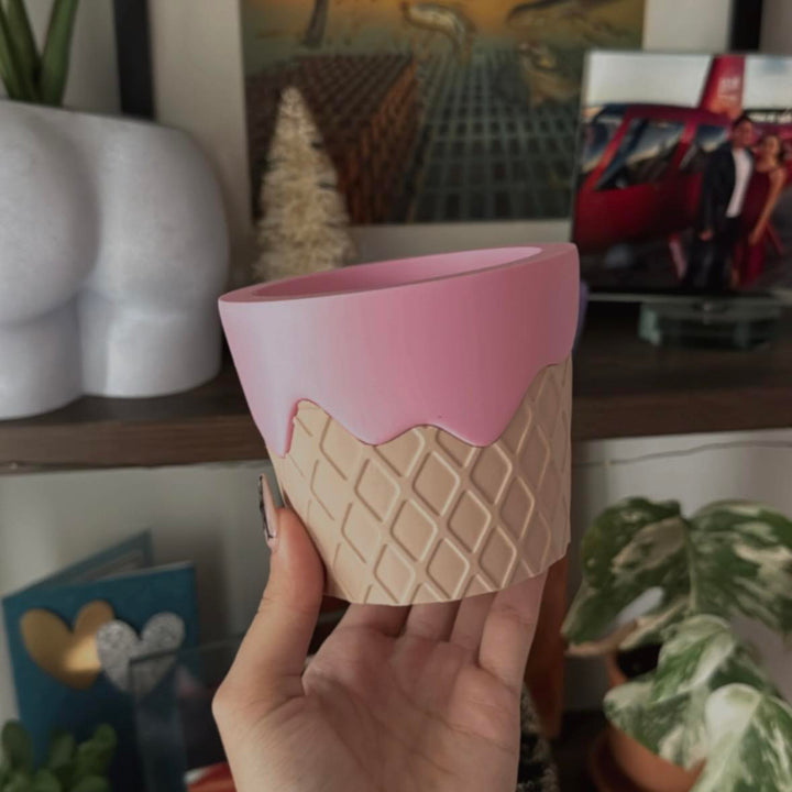 4 Inch Waffle Bowl Ice Cream Planter | More Colors Available