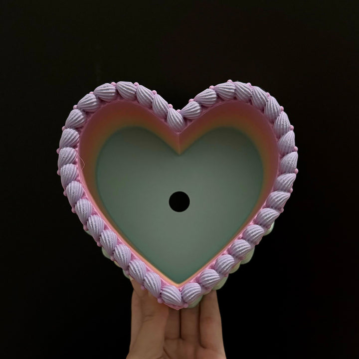 6 inch Heart Cake Planter | More Colors Available
