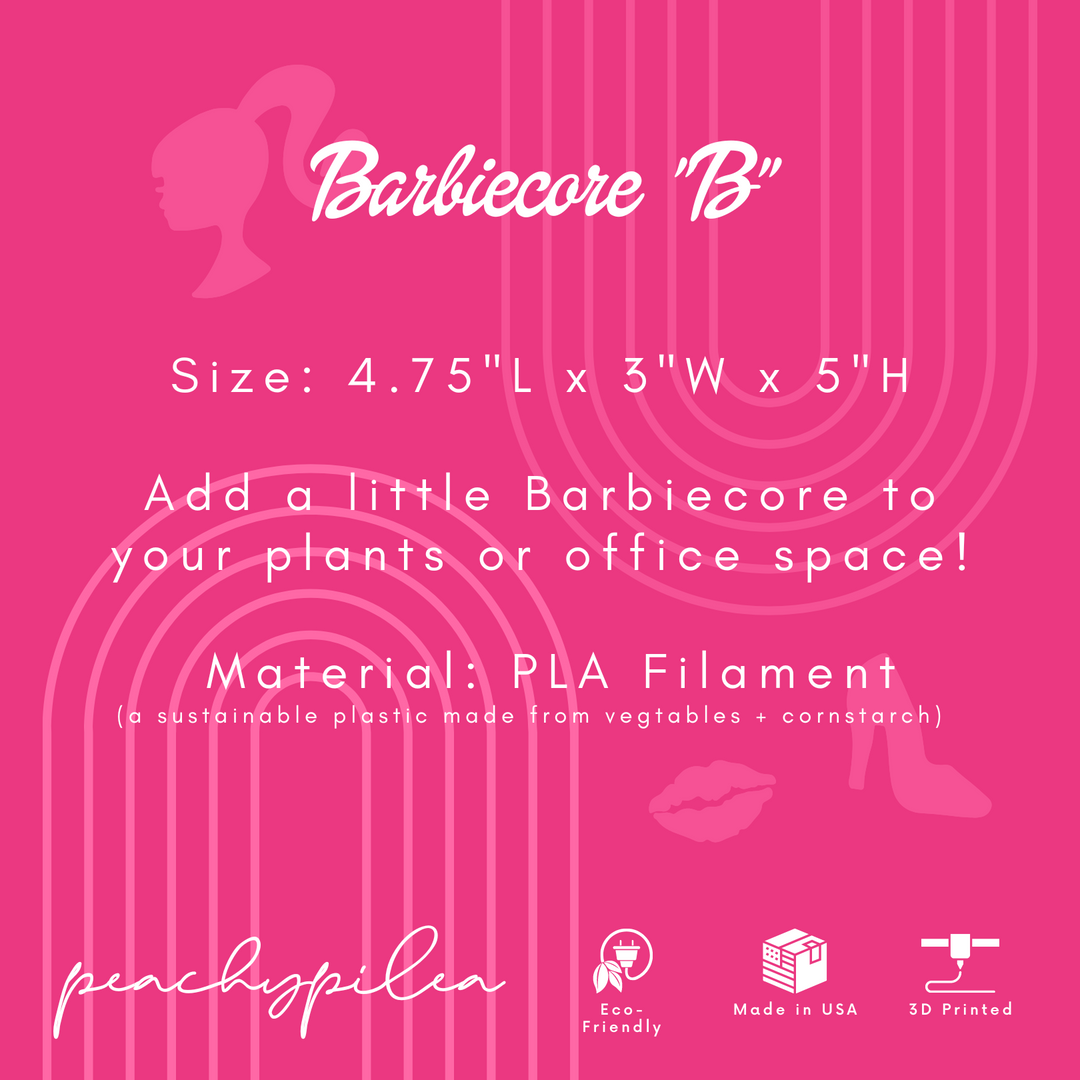 Barbiecore "B" Planter | More Colors Available