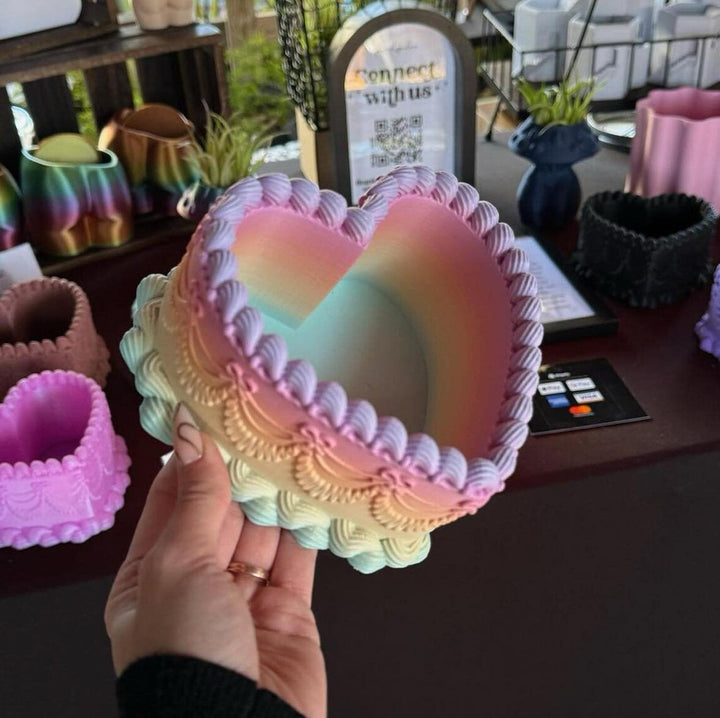 6 inch Heart Cake Planter | More Colors Available