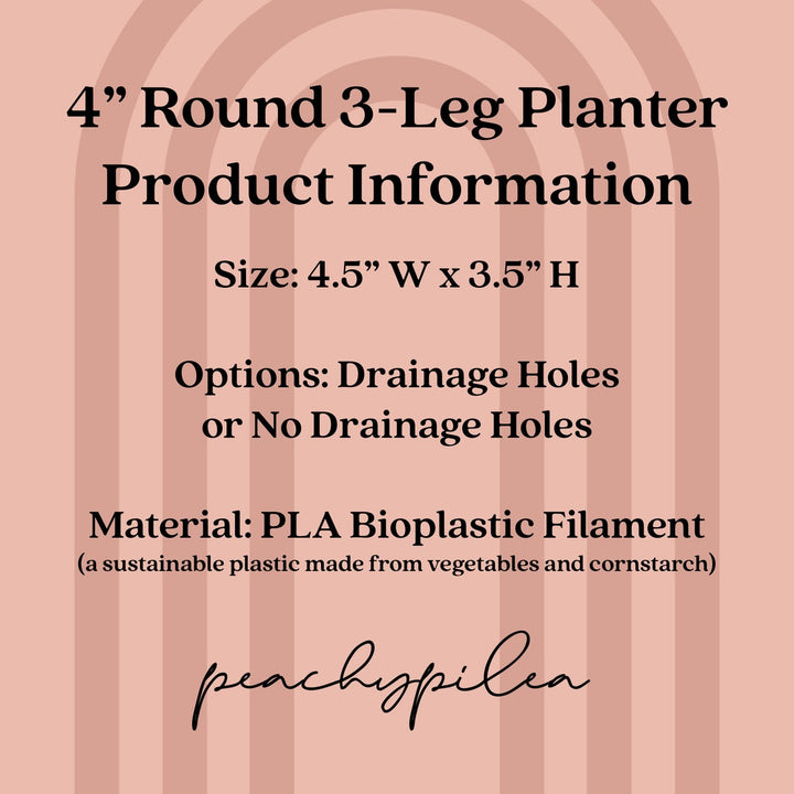 4 inch Round 3-Leg Planter | More Colors Available